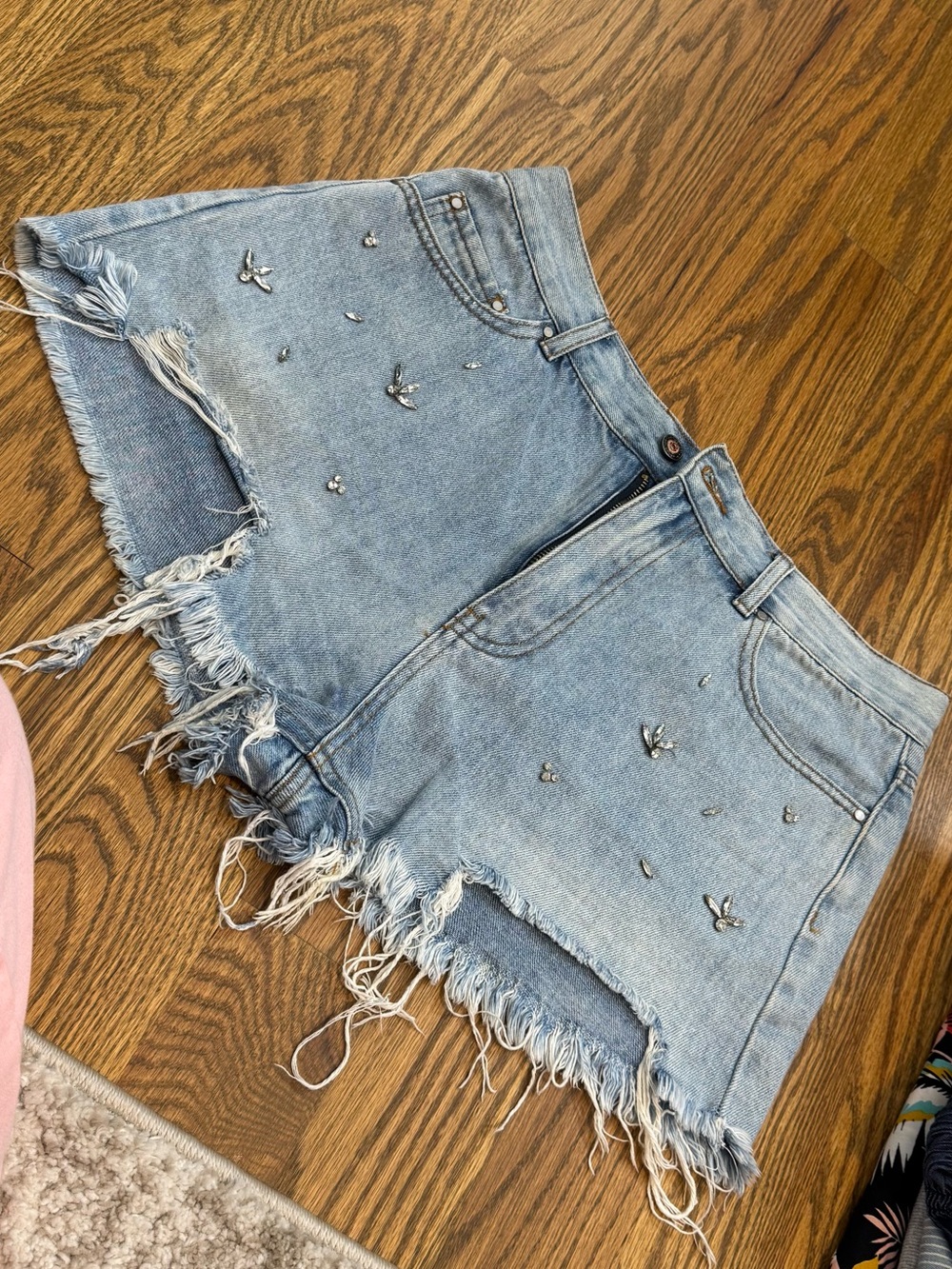 Twelve by ontwelfth Blue Jean Shorts with Crystal Accents